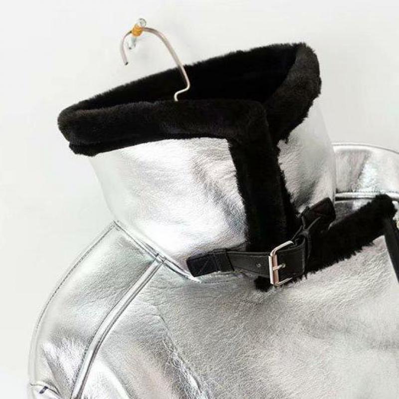 Bomber Leather Jacket Faux Fur - Easy Pickins Store