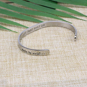 Bracelet Personalized Gift for Her Engraved Mantra Cuff Bangle Crown Birthday Jewelry - Easy Pickins Store
