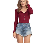Breasted Slim Body Suit Buttons Leotard Jumpsuit - Easy Pickins Store