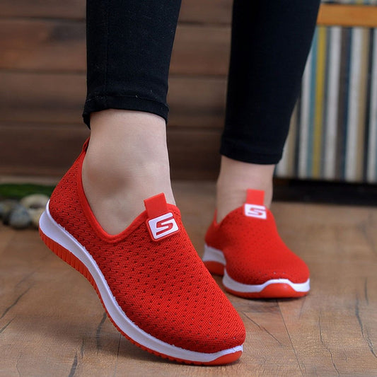 Breathable Air Mesh Sneakers Slip On Platform - Easy Pickins Store