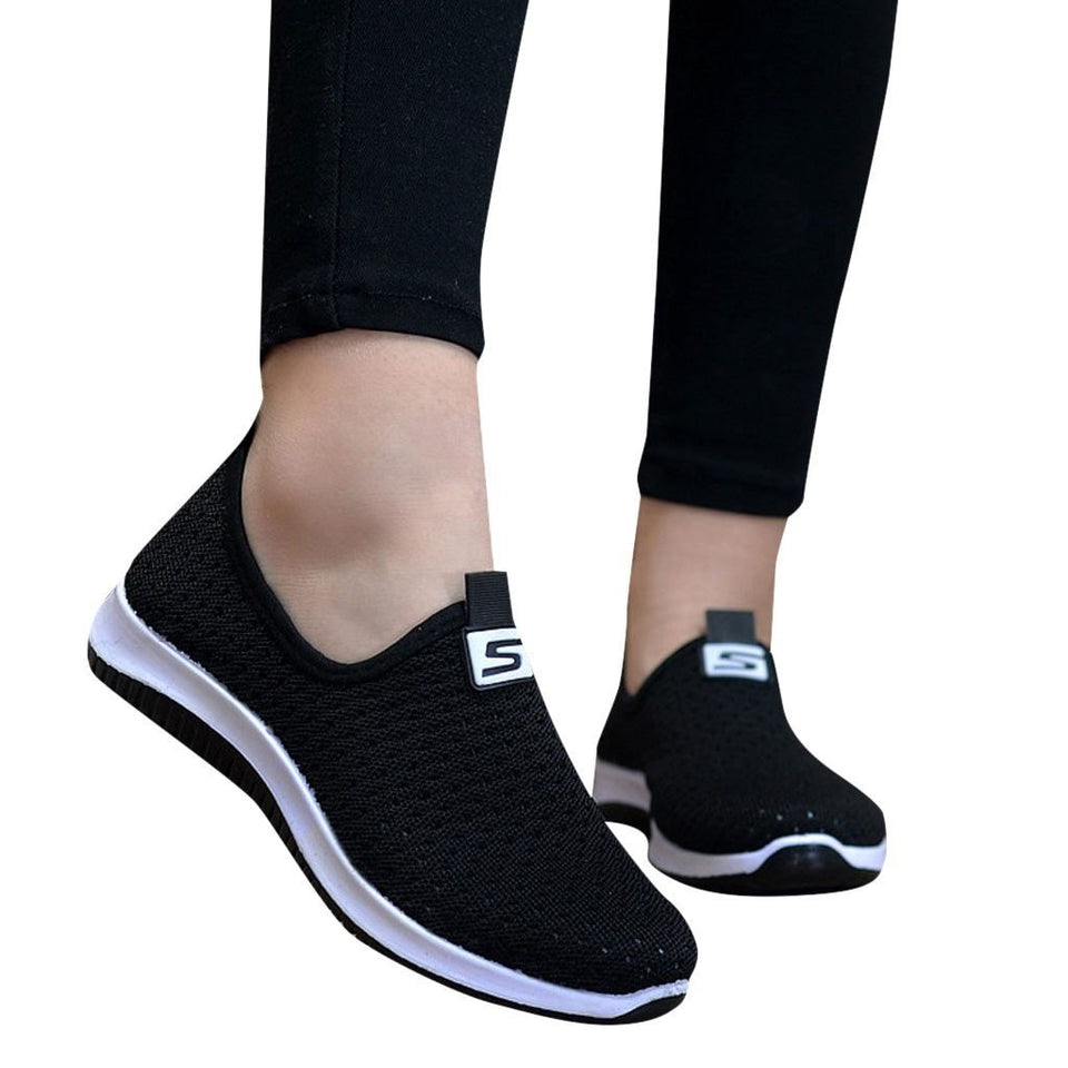 Breathable Air Mesh Sneakers Slip On Platform - Easy Pickins Store