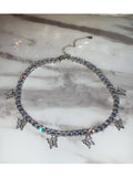 Butterfly Pendant Shiny Crystal Necklace Choker - Easy Pickins Store