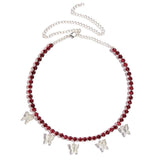 Butterfly Pendant Shiny Crystal Necklace Choker - Easy Pickins Store