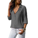 Button Long Sleeve Slim Blouse - Easy Pickins Store