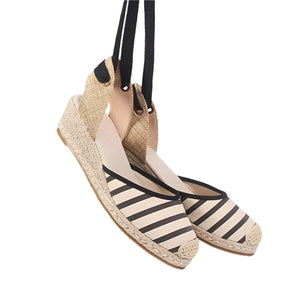 Canvas Flat Platform Middle Heels - Easy Pickins Store