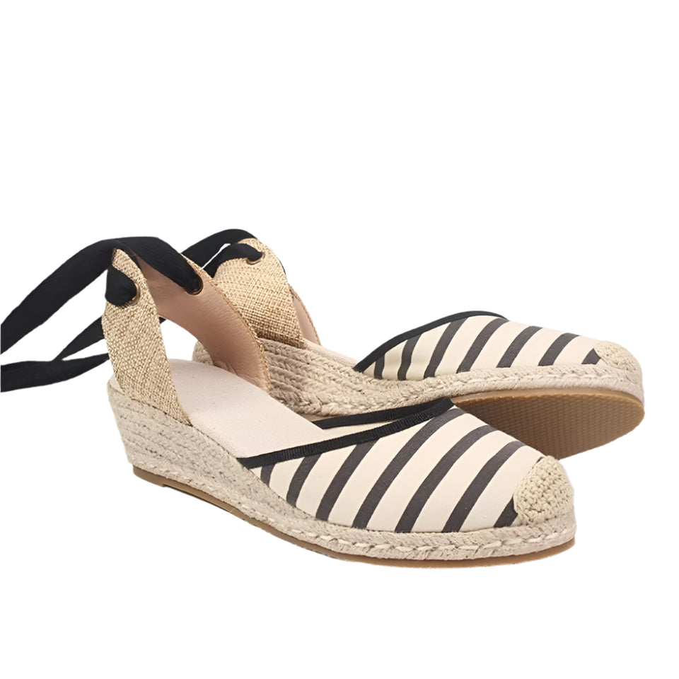 Canvas Flat Platform Middle Heels - Easy Pickins Store