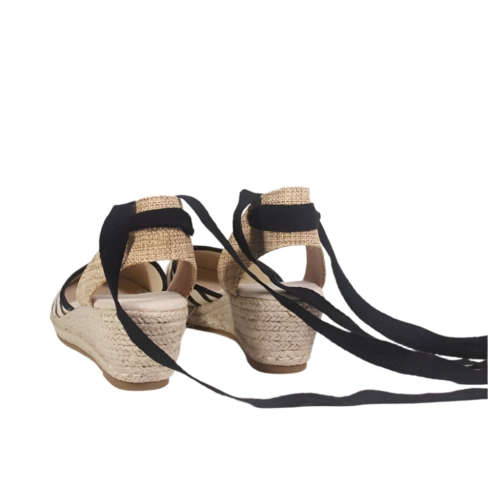 Canvas Flat Platform Middle Heels - Easy Pickins Store