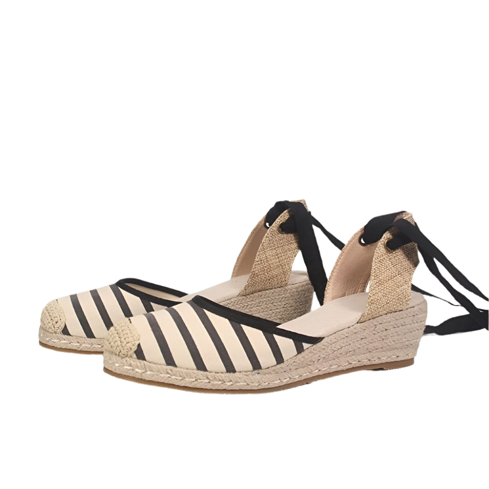 Canvas Flat Platform Middle Heels - Easy Pickins Store