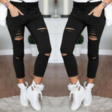 Cargo Pants Slim High Waisted Stretchy Skinny Broken Hole Pencil - Easy Pickins Store