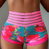 Casual Print Pleated Stitching Fitness Shorts - Easy Pickins Store