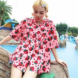 Casual Short Sleeve Strawberry Printed Shirt - Easy Pickins Store