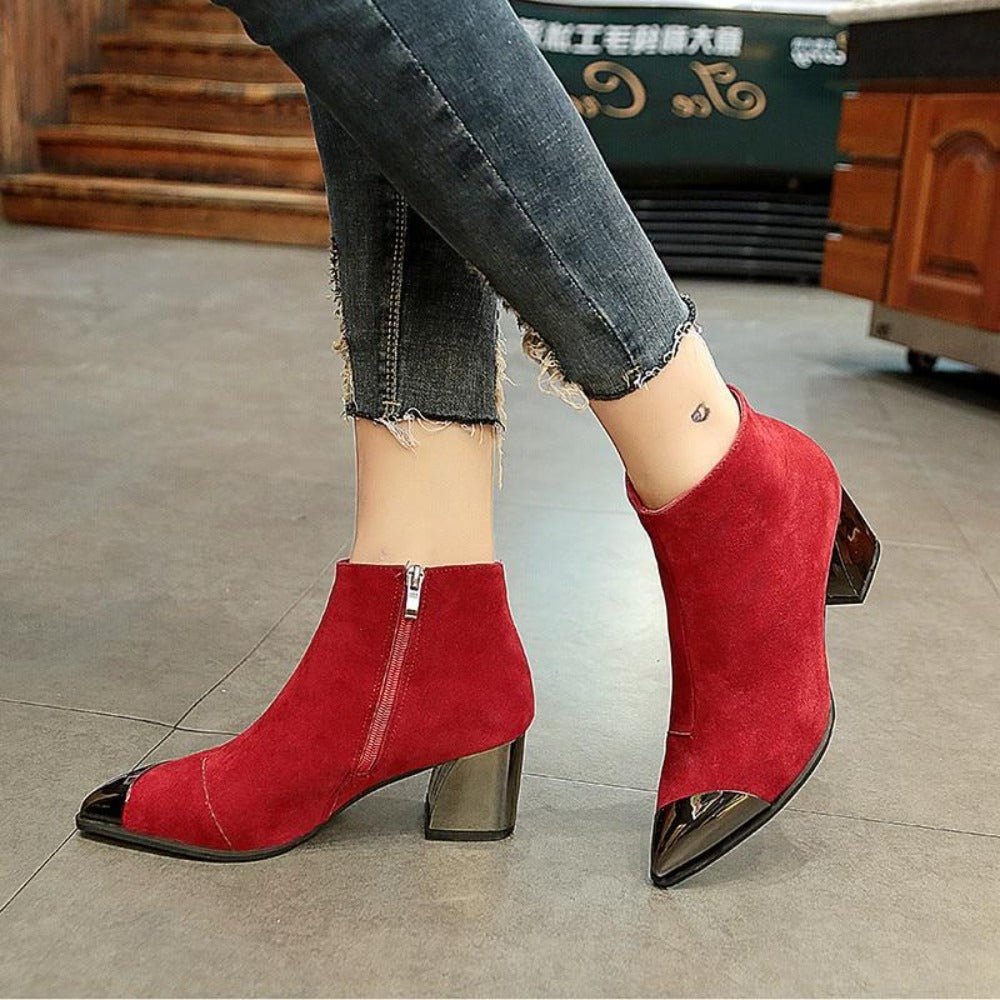 Chelsea High Square Heel Pointed Toe Boots - Easy Pickins Store