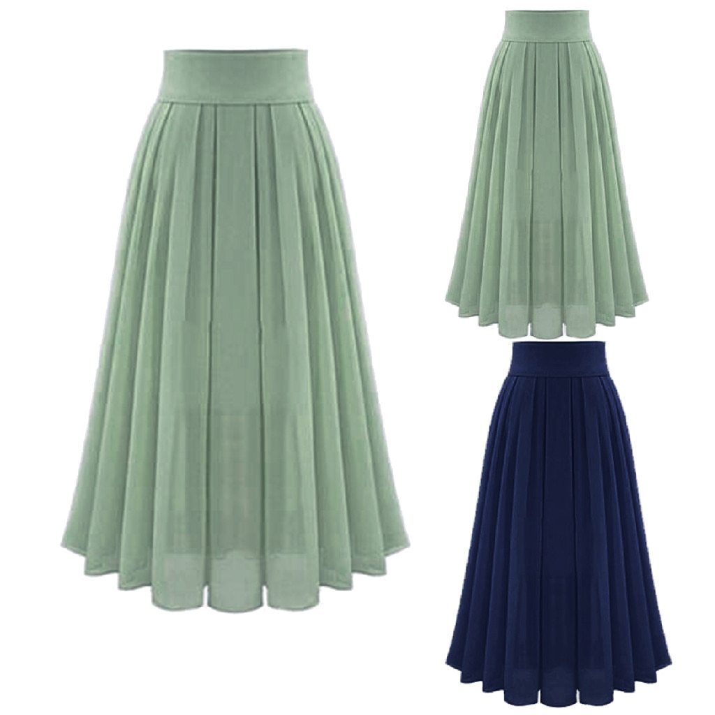 Chiffon High Waist Lace up Hip Long Skirt - Easy Pickins Store