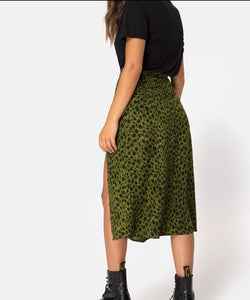 Chiffon Leopard Open Cross Printed Half Length Skirt - Easy Pickins Store