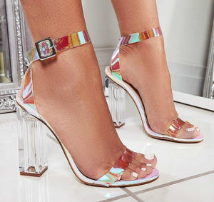 Clear Buckle Sandals Simple Style High Heels - Easy Pickins Store