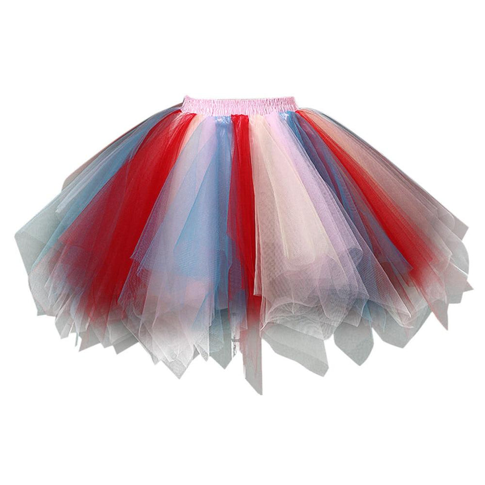 Colorful Skirt Pleated Gauze Colors Short Skirt - Easy Pickins Store