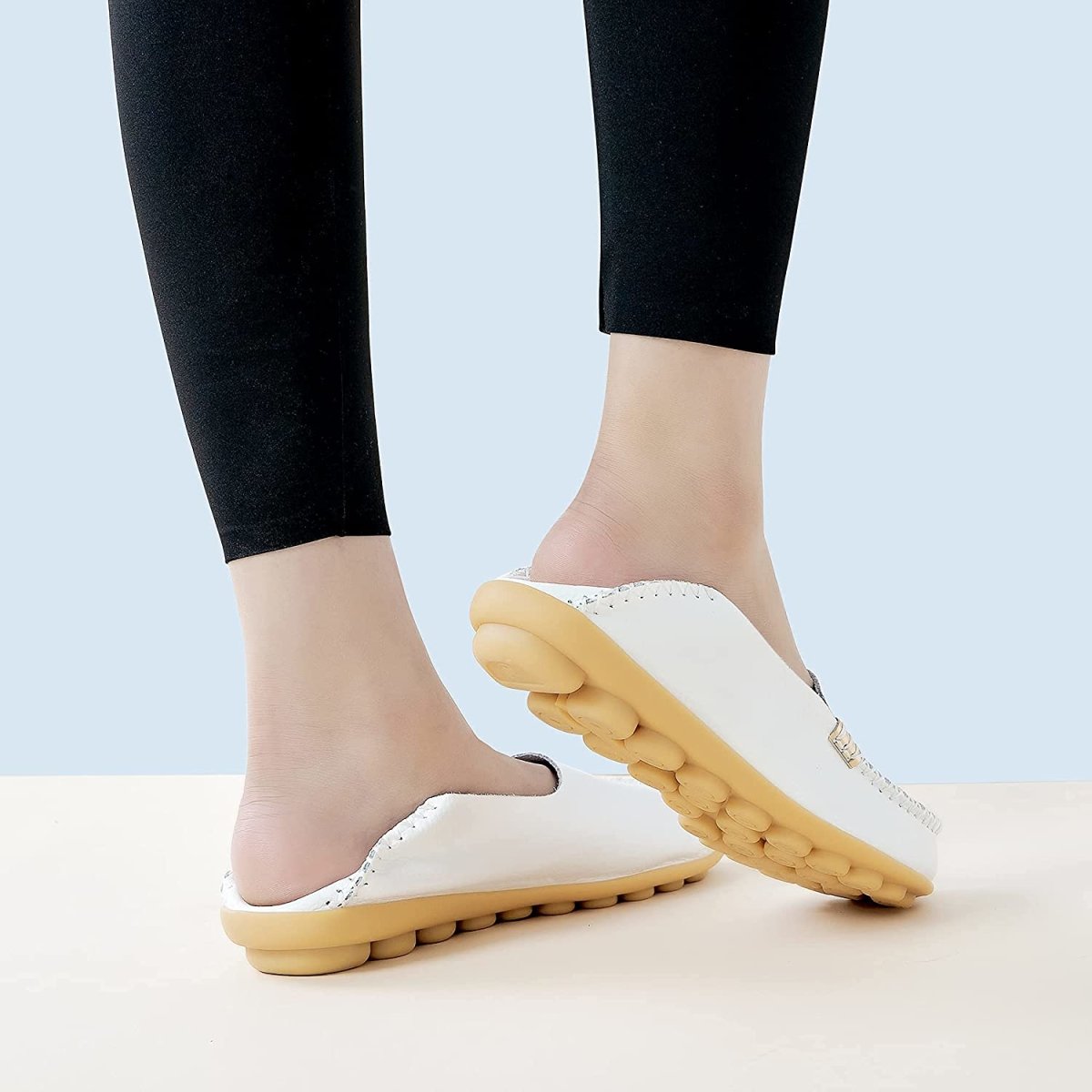 Comfortable Leather Loafers Round Toe Moccasins Soft Walking Shoes - Easy Pickins Store