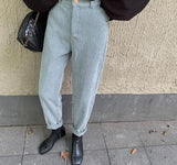 Corduroy Pants High Waist Straight Streetwear - Easy Pickins Store