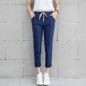Cotton Linen Ankle Length Pants Pencil - Easy Pickins Store
