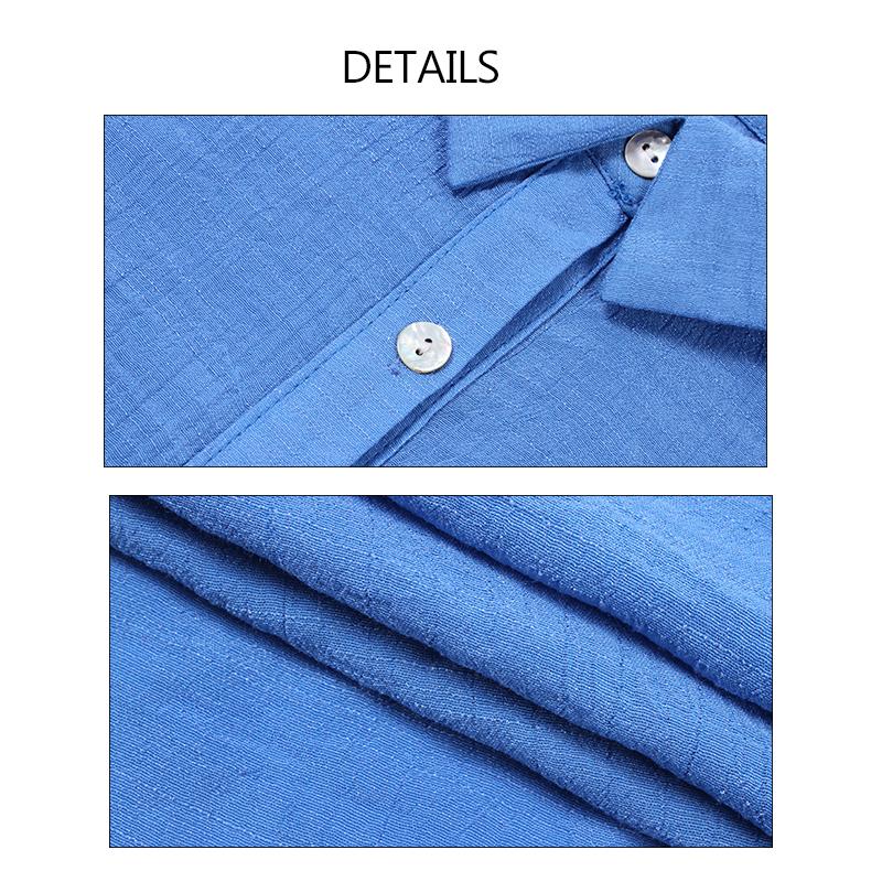 Cotton Linen Blouse Long Sleeve Turn Down Collar - Easy Pickins Store