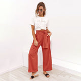 Cotton Linen High Waist Wide Leg Loose Pants - Easy Pickins Store