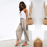 Cotton Linen High Waist Wide Leg Loose Pants - Easy Pickins Store