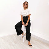Cotton Linen High Waist Wide Leg Loose Pants - Easy Pickins Store