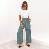 Cotton Linen High Waist Wide Leg Loose Pants - Easy Pickins Store