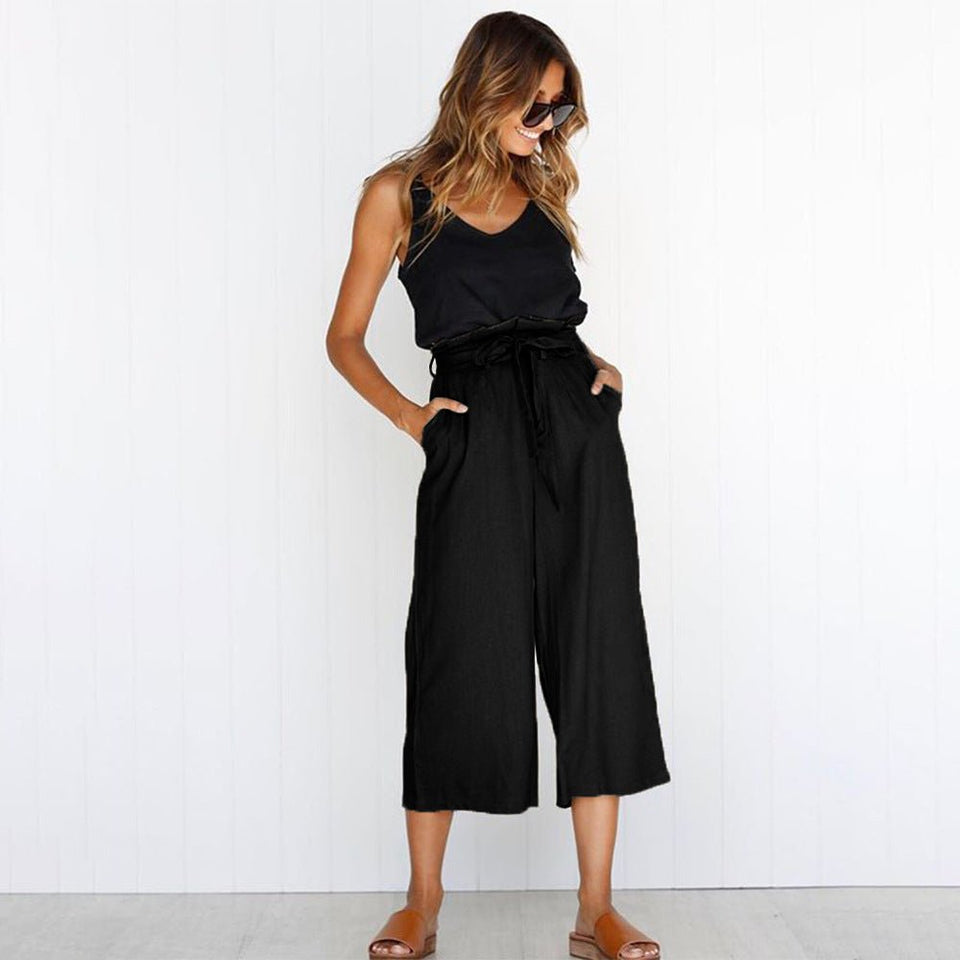 Cotton Linen High Waist Wide Leg Loose Pants - Easy Pickins Store