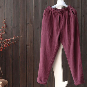 Cotton Linen Long Loose Pants Vintage - Easy Pickins Store