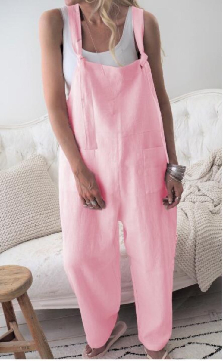 Cotton Linen Loose Jumpsuit - Easy Pickins Store