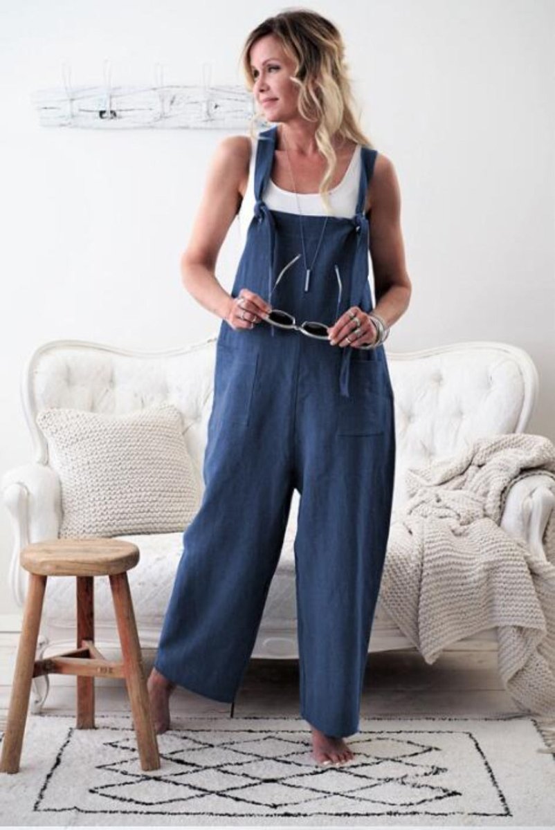 Cotton Linen Loose Jumpsuit - Easy Pickins Store
