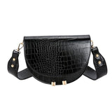 Crocodile Pattern Half Round Leather Handbag - Easy Pickins Store