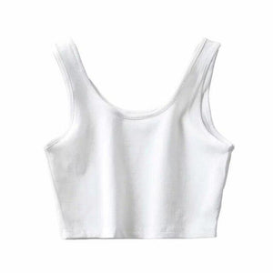 Crop Tank Top Biker black Sleeveless - Easy Pickins Store