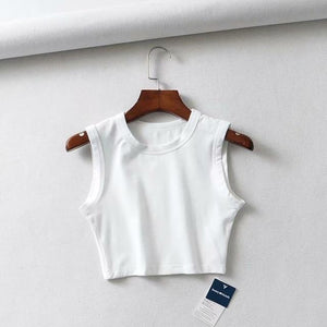 Crop Tank Top Biker black Sleeveless - Easy Pickins Store