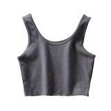 Crop Tank Top Biker black Sleeveless - Easy Pickins Store