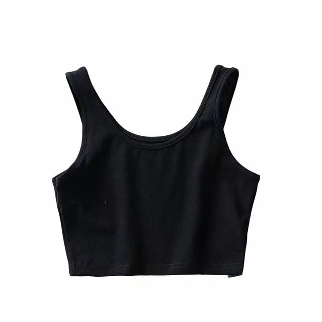 Crop Tank Top Biker black Sleeveless - Easy Pickins Store