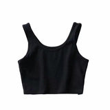 Crop Tank Top Biker black Sleeveless - Easy Pickins Store