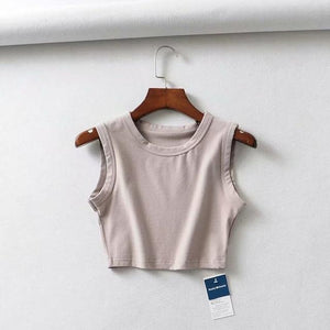Crop Tank Top Biker black Sleeveless - Easy Pickins Store