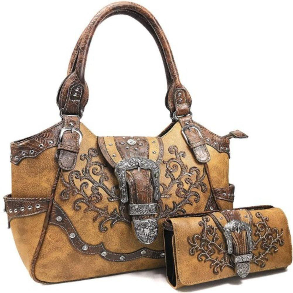 Cross Body Leather Bag for Women Beautiful Western Design Tote Bag - Easy Pickins Store