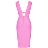 Cut Out Bandage Dress Bodycon Double Deep v Neck - Easy Pickins Store