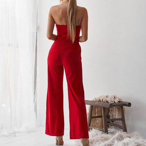 Cut Out Jumpsuit Strapless Long Pants Pocket Romper - Easy Pickins Store