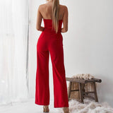 Cut Out Jumpsuit Strapless Long Pants Pocket Romper - Easy Pickins Store