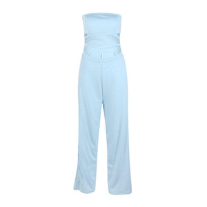 Cut Out Jumpsuit Strapless Long Pants Pocket Romper - Easy Pickins Store