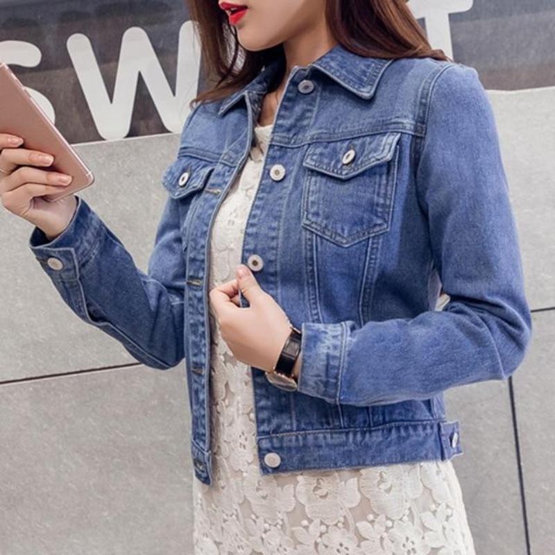 Daily Lapel Denim ButtonsShort Jeans Jacket - Easy Pickins Store