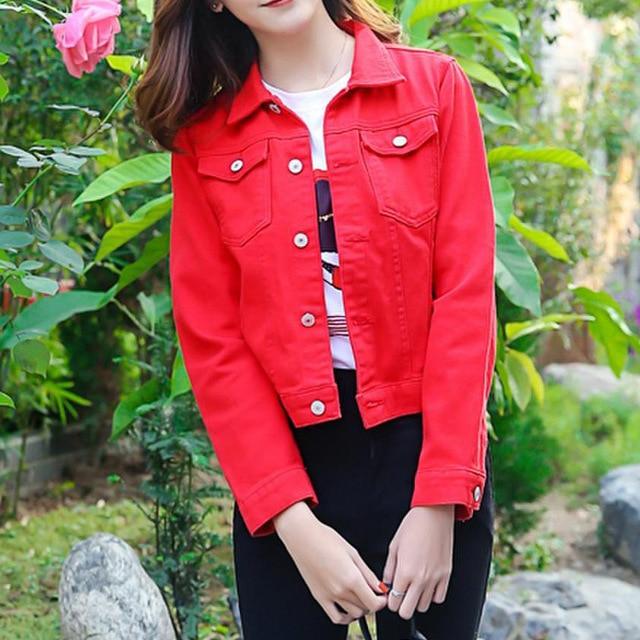 Daily Lapel Denim ButtonsShort Jeans Jacket - Easy Pickins Store