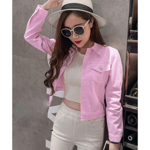 Daily Lapel Denim ButtonsShort Jeans Jacket - Easy Pickins Store