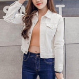 Daily Lapel Denim ButtonsShort Jeans Jacket - Easy Pickins Store