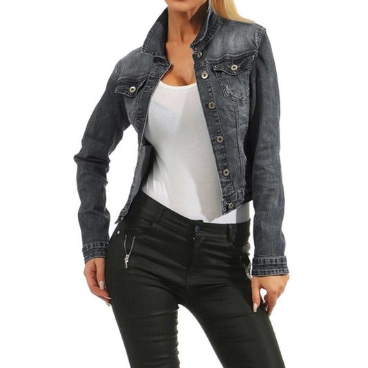 Denim Bomber Loose Jeans Long Sleeve Ripped Jacket - Easy Pickins Store