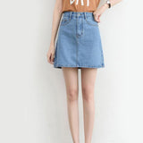 Denim Mini High Waist Blue Hip Jeans Cotton Skirt - Easy Pickins Store